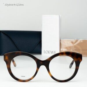 Loewe Men Eyeglasses Havana Demo Round LW50074I CURVY 052 NEW AUTHENTIC